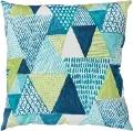 Blue and Green Diamond Indoor-Outdoor Throw Pillow