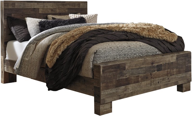 Modern Farmhouse Rustic Queen Bed, Rustic Wooden Queen Bed Frame