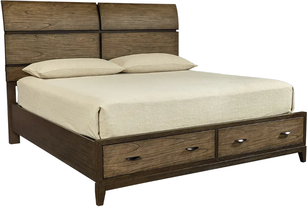Rustic Two-Tone Brown Queen Storage Bed - Westlake-1