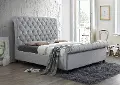 Kate Traditional Gray King Upholstered Bed