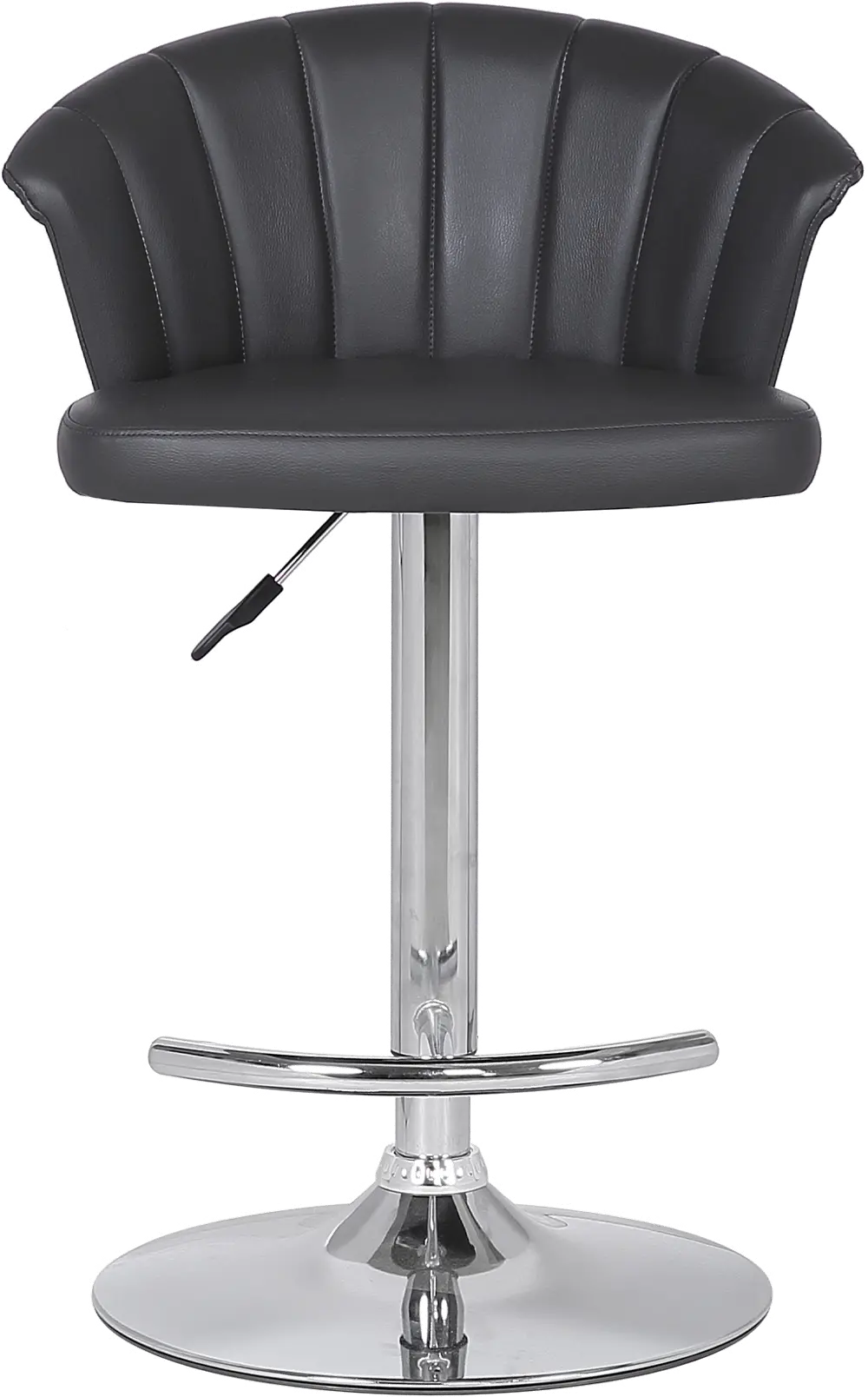 LCKZSWBAWBGR Gray Upholstered Adjustable Bar Stool - Kenzie-1