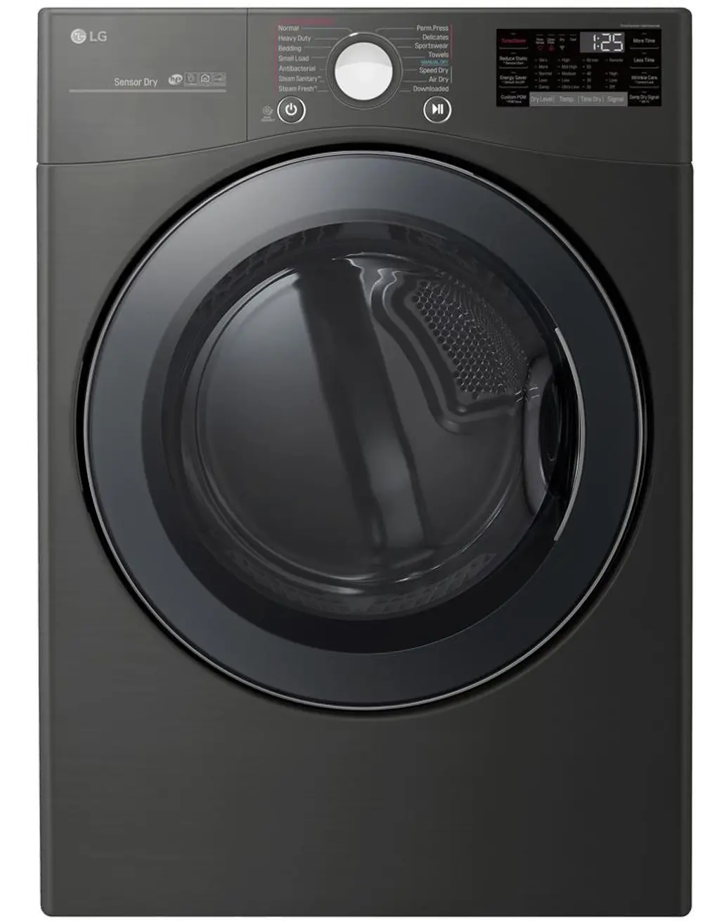 DLGX3901B LG Smart WiFi Enabled Gas Dryer with TurboSteam - 7.4 cu. ft. Black Steel-1