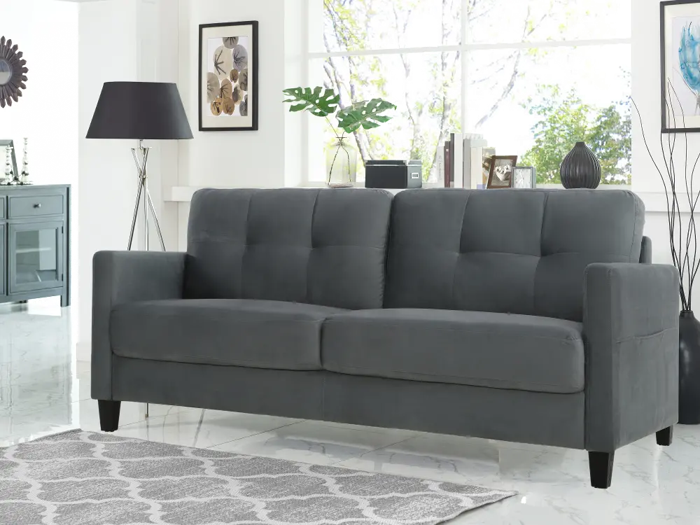TOLKS3-M2615-TA Contemporary Gray Sofa - Tulsa-1