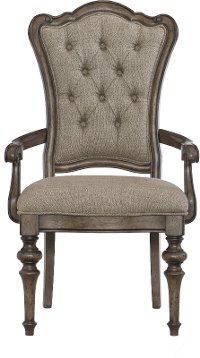 Traditional Brown Upholstered Dining Room Arm Chair Heath Park Rc Willey Furniture Store