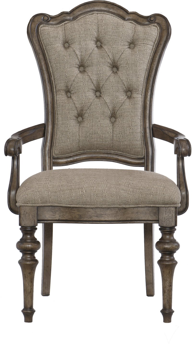 Upholstered Living Room Chairs With, Tufted Dining Room Chairs With Arms