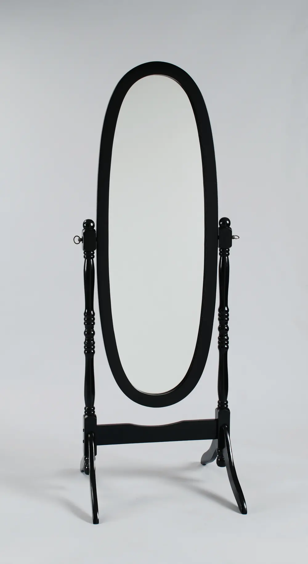 Black Traditional Oval Cheval Mirror-1