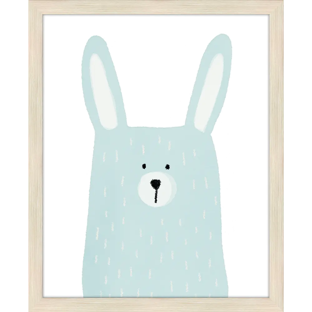 Blue Bunny Framed Canvas Wall Art-1