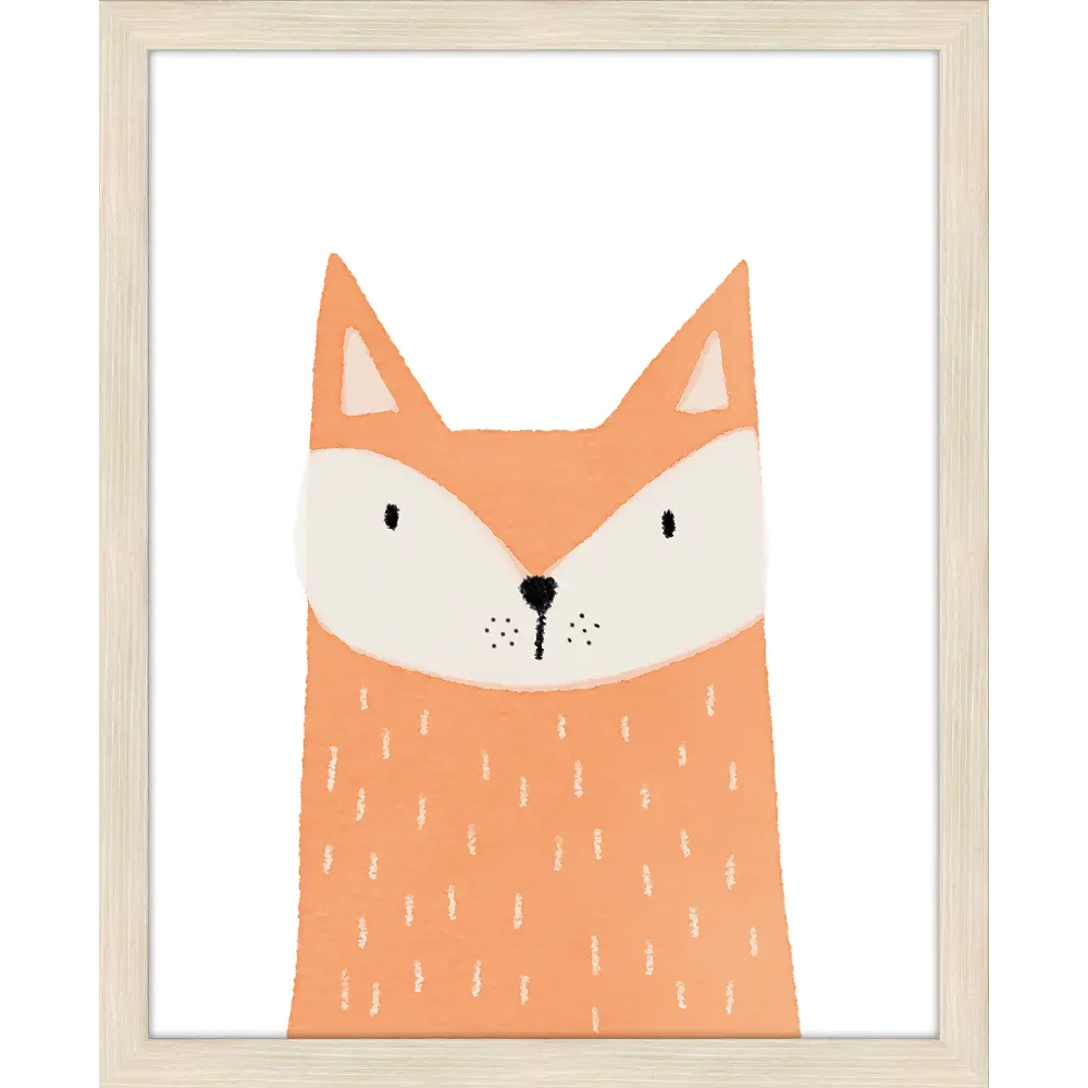 Orange Fox Canvas Framed Wall Art-1