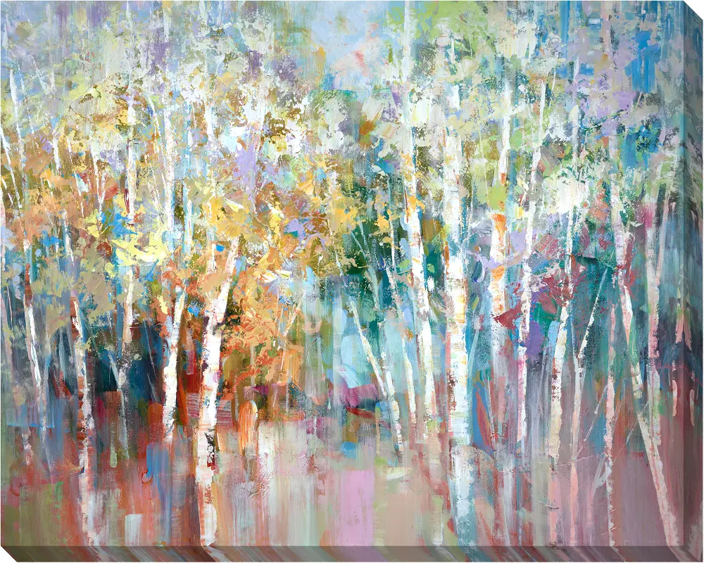 Multi Color Quakies Trees Canvas Wall Art-1