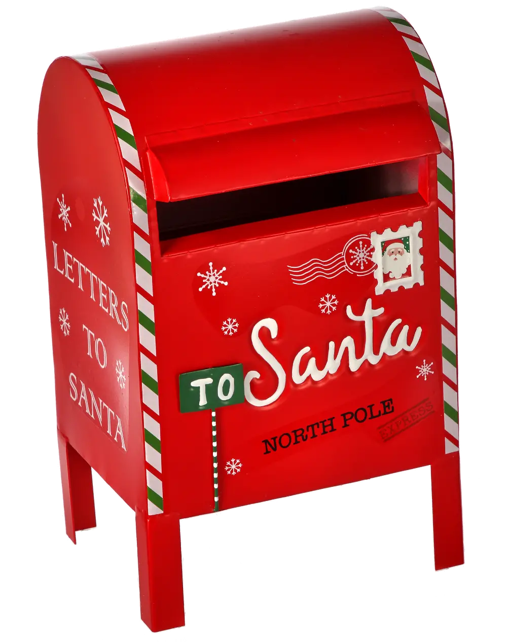 13 Inch Red Metal Santa's Public Christmas Mailbox-1