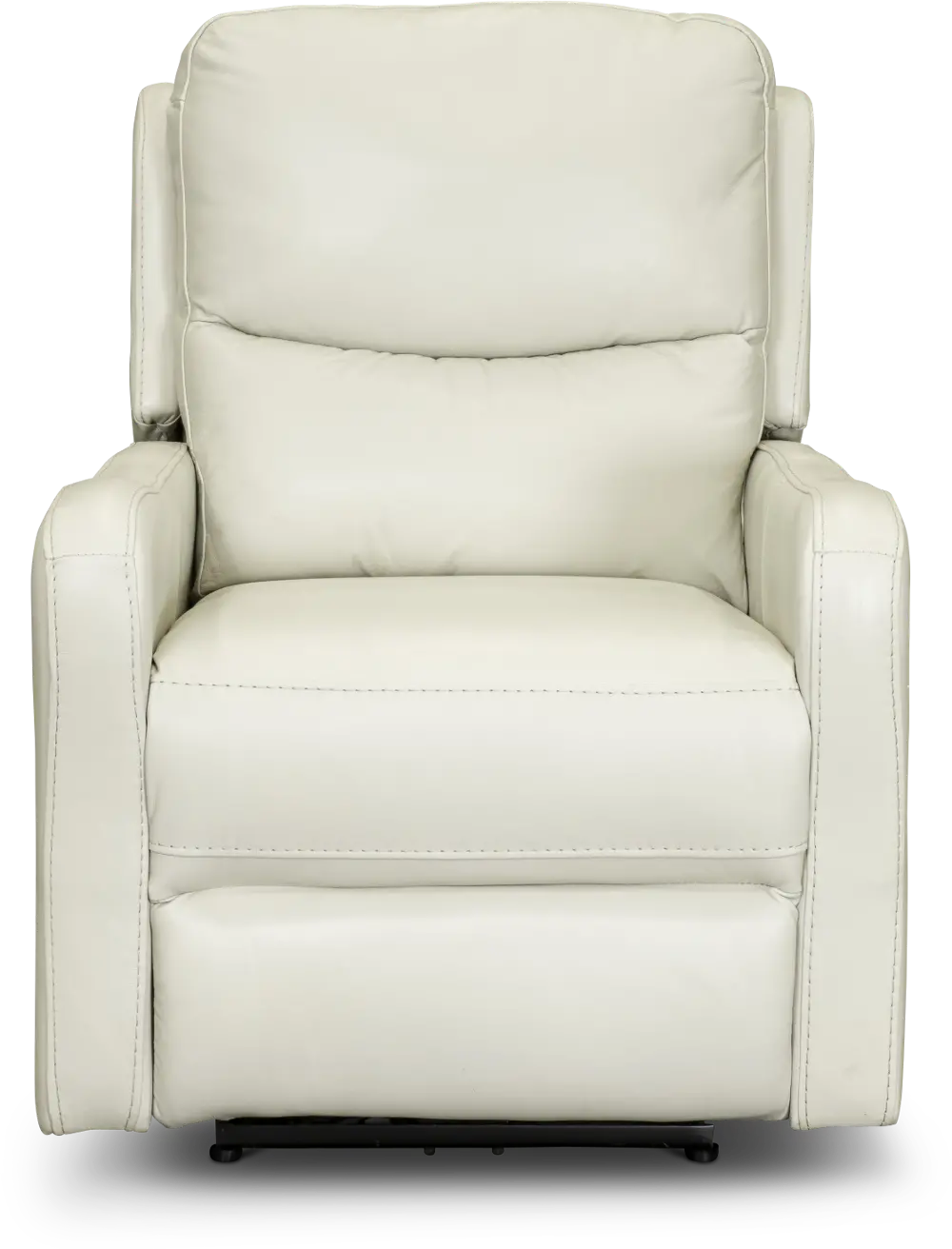 Ice White Leather-Match Power Recliner with Power Lumbar and Headrest - Chia-1