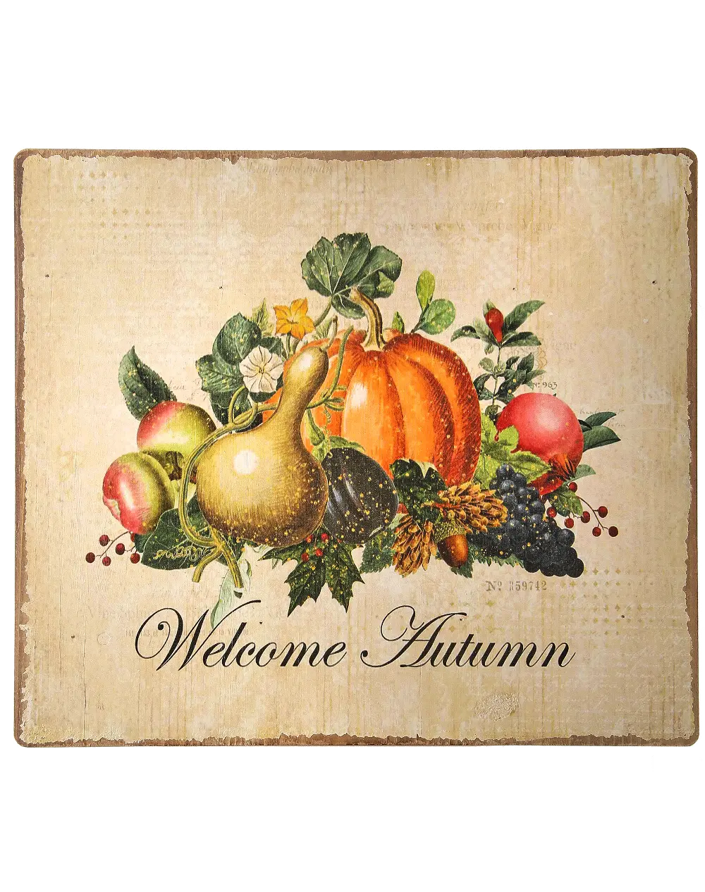 16 Inch Multi Color Painted Welcome Autumn Sign-1