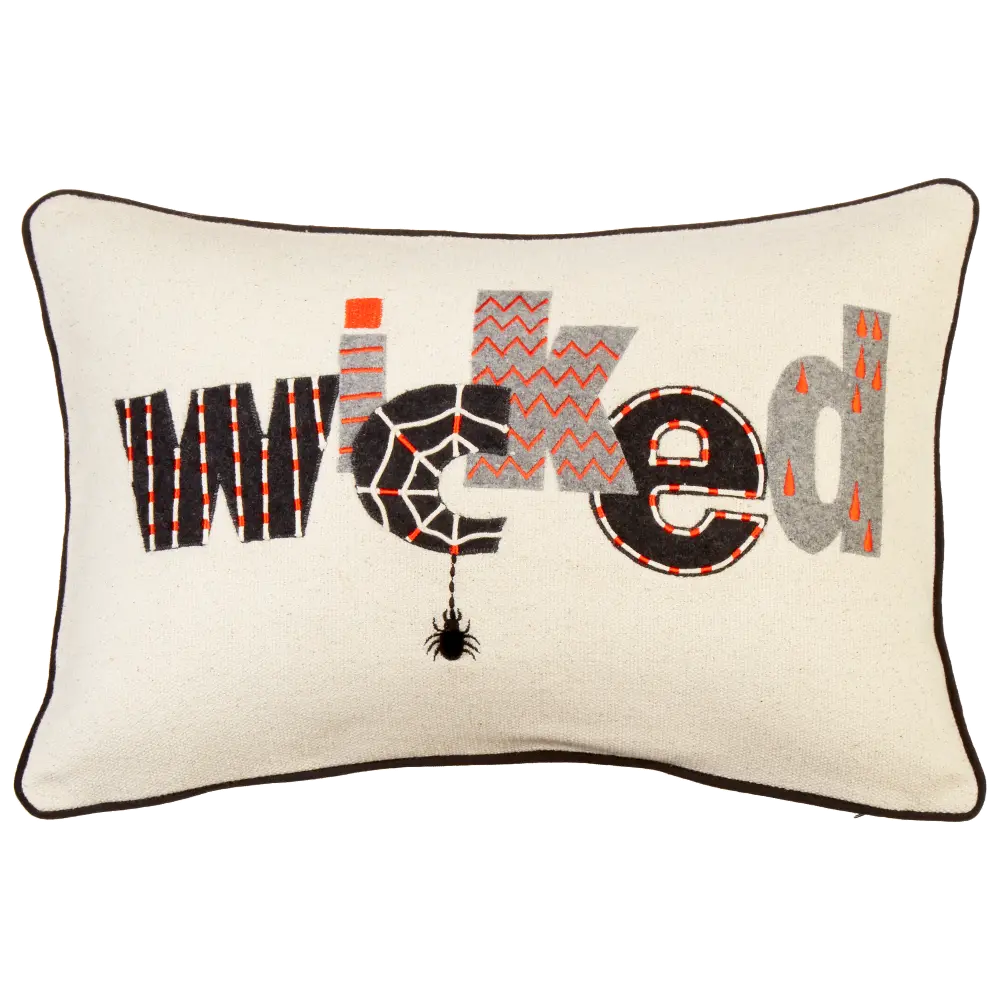 Multi Color Wicked Halloween Throw Pillow-1