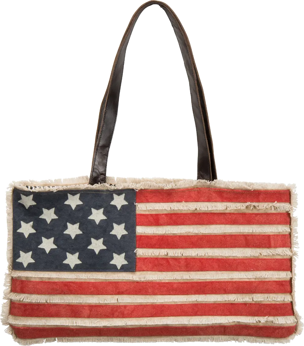 American Flag Tote Bag with Fringe and Handles-1