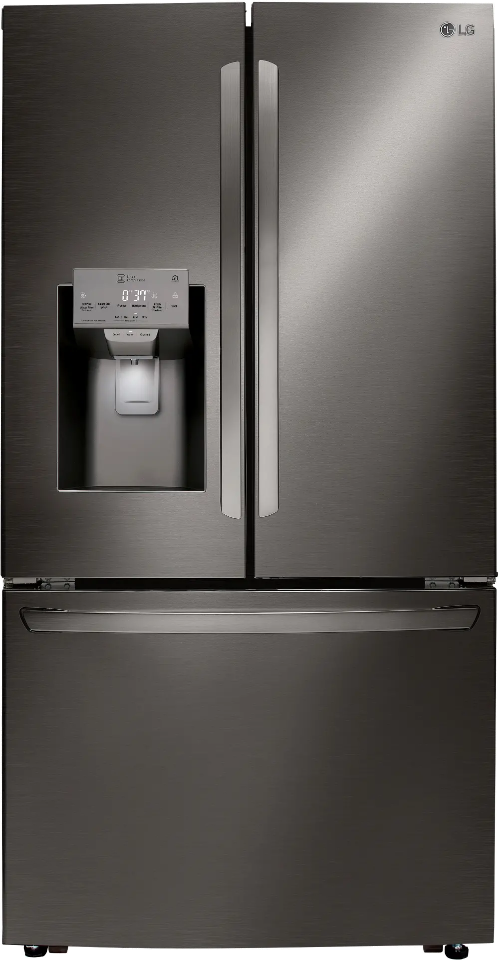 LRFXC2406D LG Counter Depth French Door Smart Refrigerator - 23.5 cu. ft., 36 Inch Black Stainless Steel-1