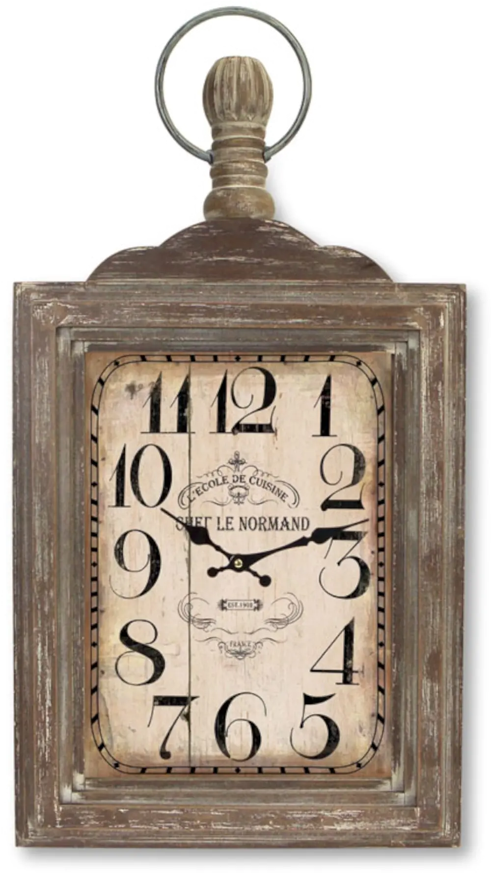 29 Inch Distressed Wood and Glass Wall Mount Clock-1
