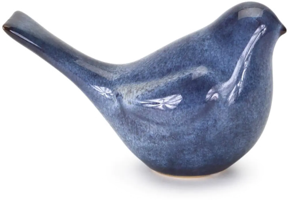 3 Inch Blue Clay Bird Figurine-1