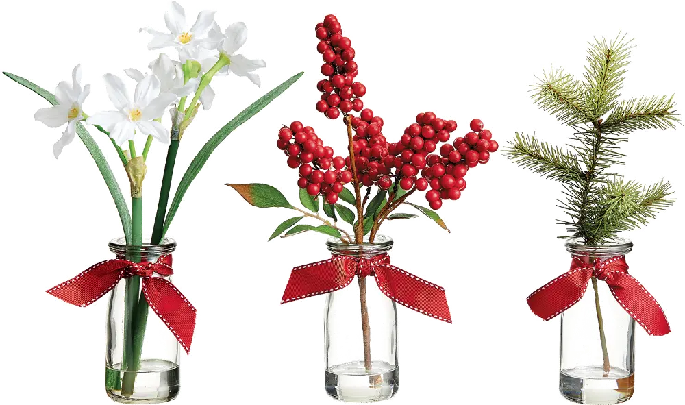 Assorted 12 Inch Winter Arrangement in a Vase-1