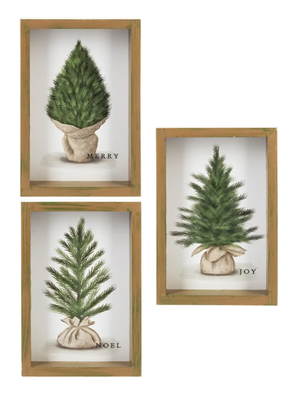 Assorted Green Christmas Tree MDF Plaque-1