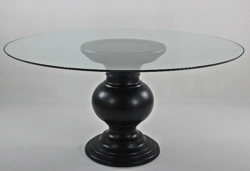 Glass Round Dining Room Table with Pedestal Base - Serena-1