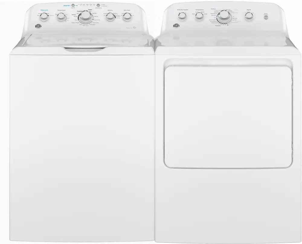 .GEC-465-W/W-ELE--PR GE 14 Cycle Top Load Washer and Electric Dryer Pair - White-1