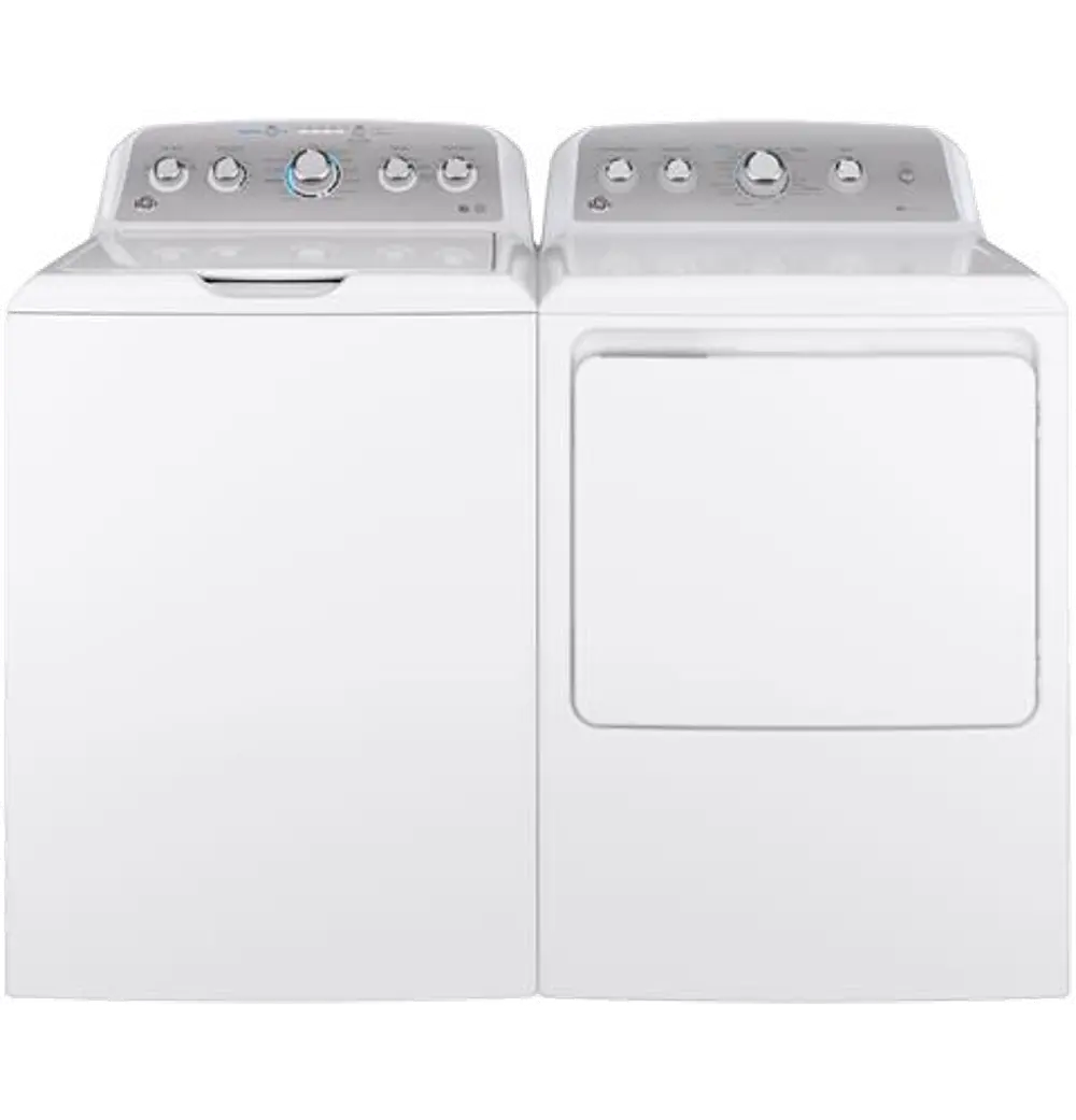 KIT GE Top Load Washer and Electric Dryer with Rear Controls - White-1