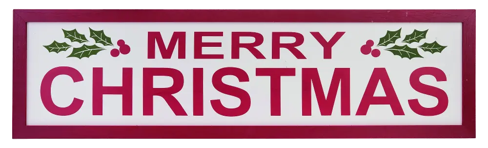 Red, White and Green Merry Christmas MDF Sign-1