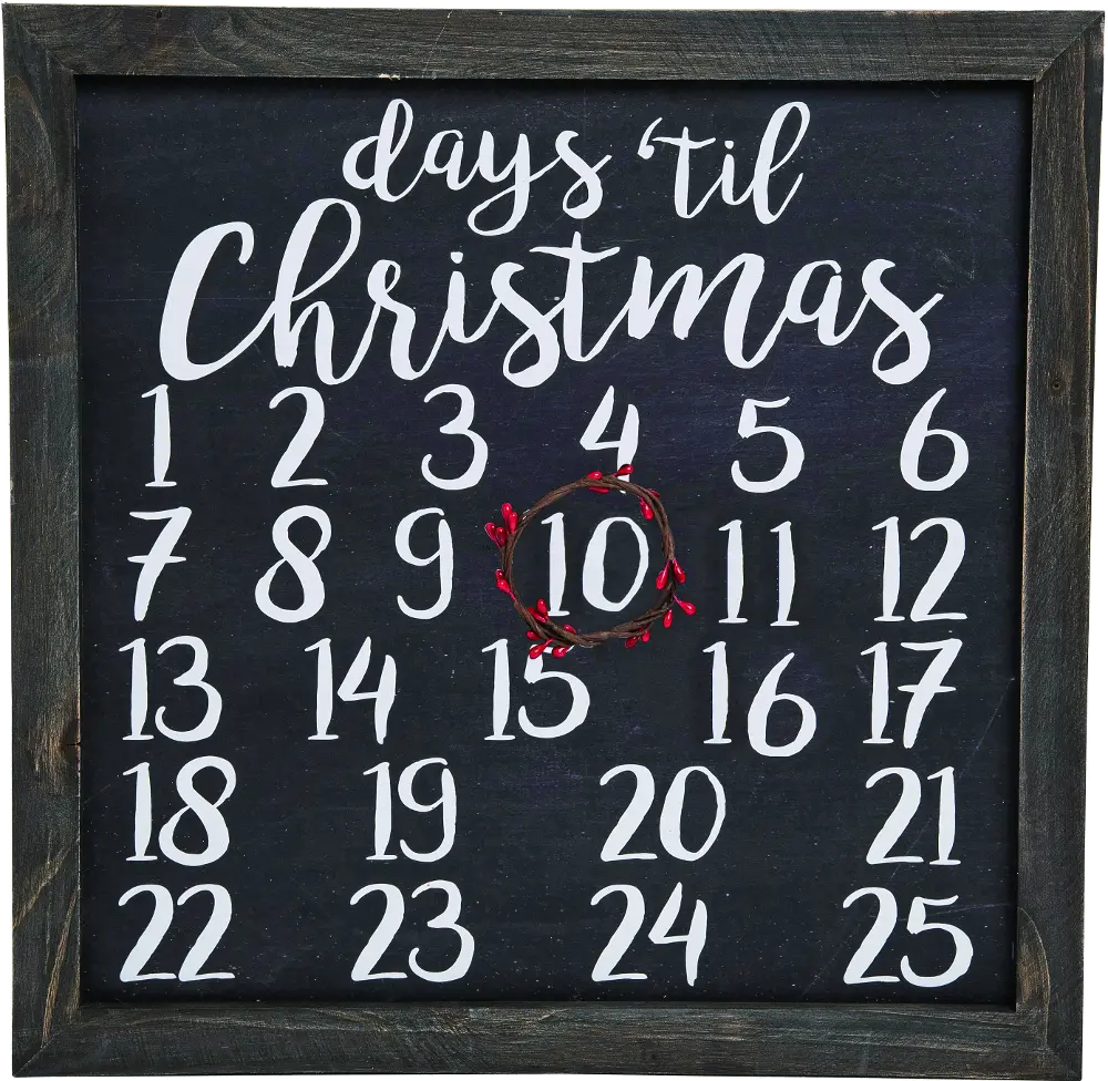 Multi Color Wood Christmas Countdown with Magnetic Wreath-1