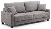 Ella Mushroom Gray Drop Back Queen Convertible Sofa Bed Winston