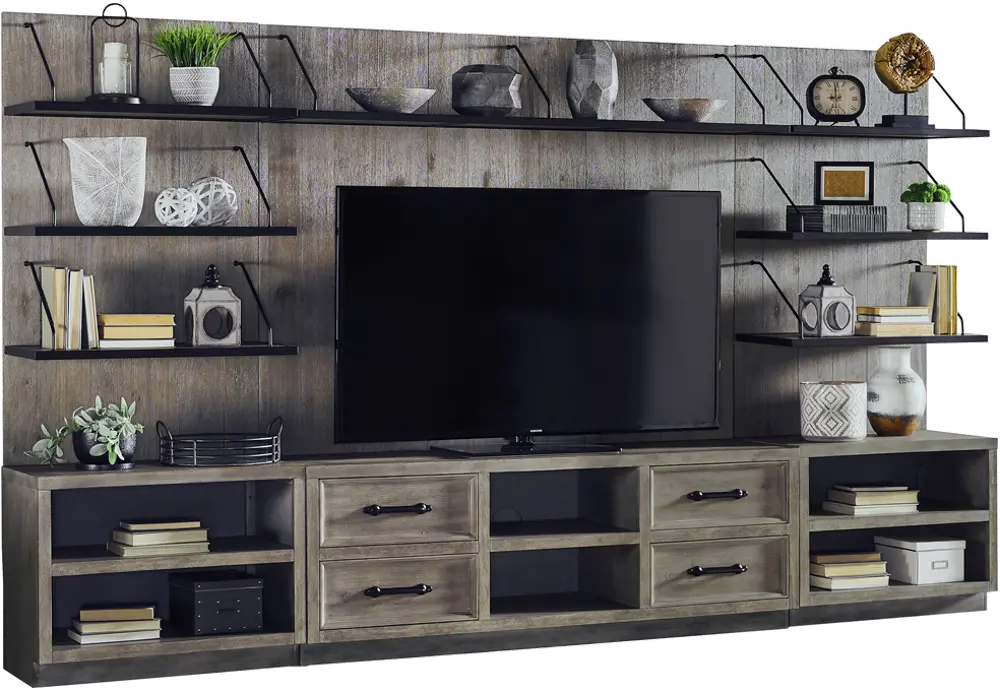 Weathered Gray Industrial 68 Inch Entertainment Center-1