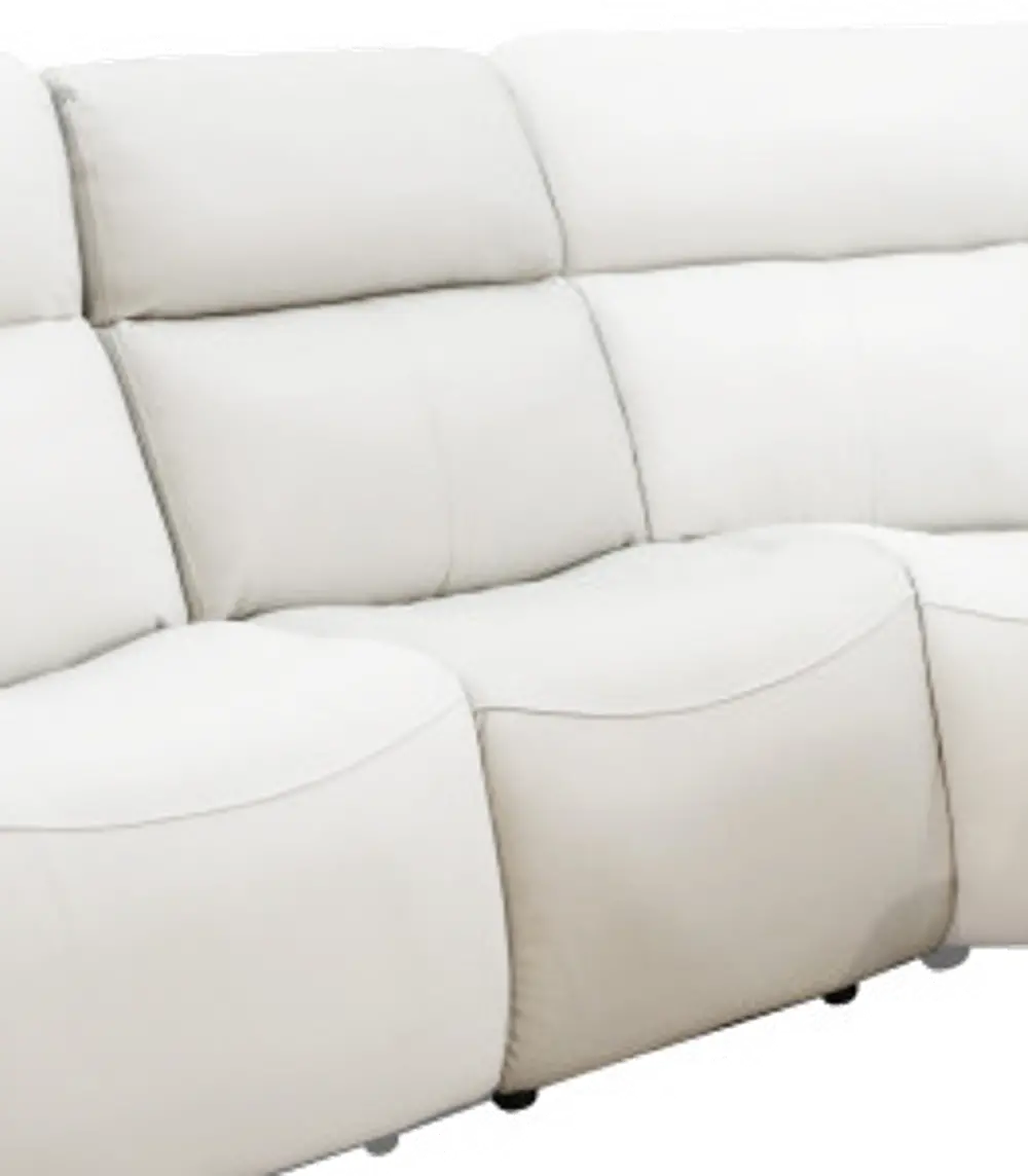 Stratus Ice White Leather-Match Armless Power Recliner with Power Headrest-1