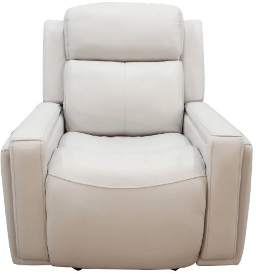 Stratus Ice White Leather-Match Glider Recliner-1