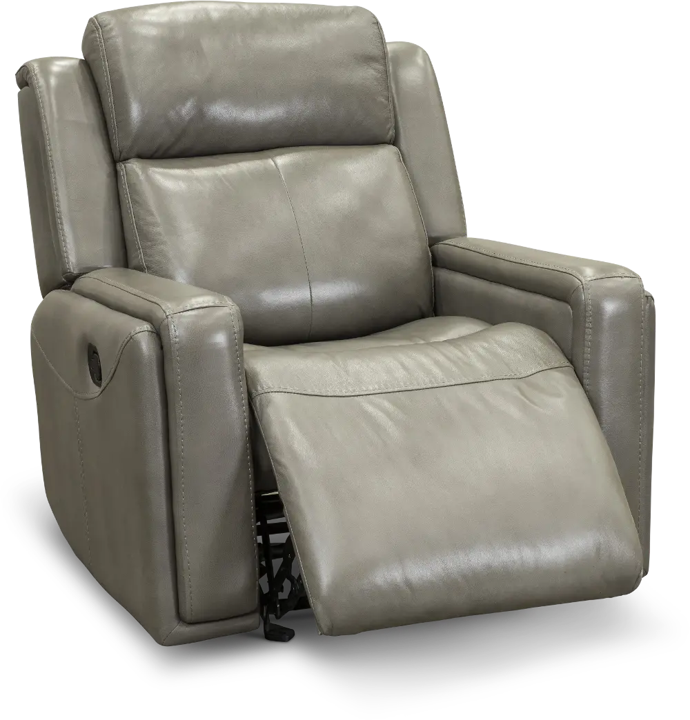 Stratus Slate Gray Leather-Match Glider Recliner-1
