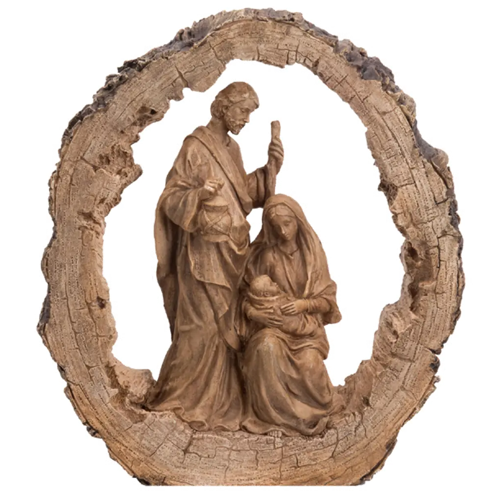 Holy Family in Tree Trunk Natural-1