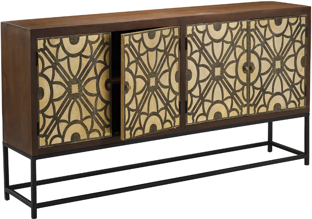 Contemporary Wood and Metal Dining Room Sideboard - Roulette-1