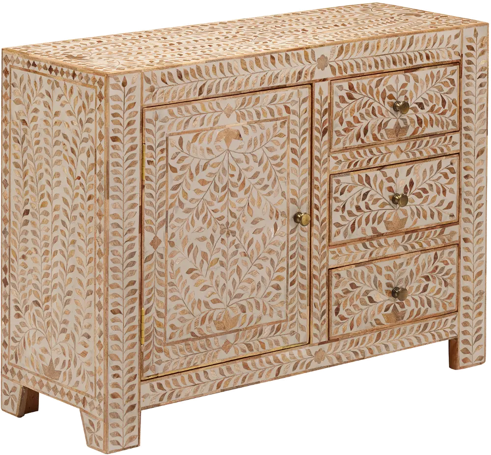 Splendid Wood Inlay Accent Cabinet-1