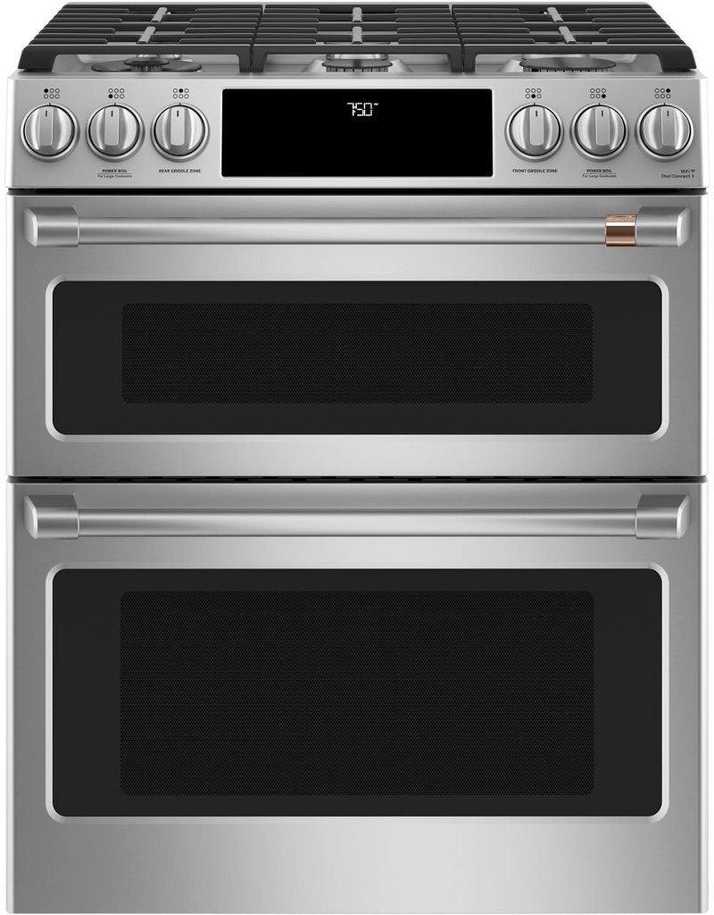 Cafe 30 Inch Double Oven Smart Gas Range With Convection Stainless Steel Rc Willey - 30 Double Wall Gas Oven