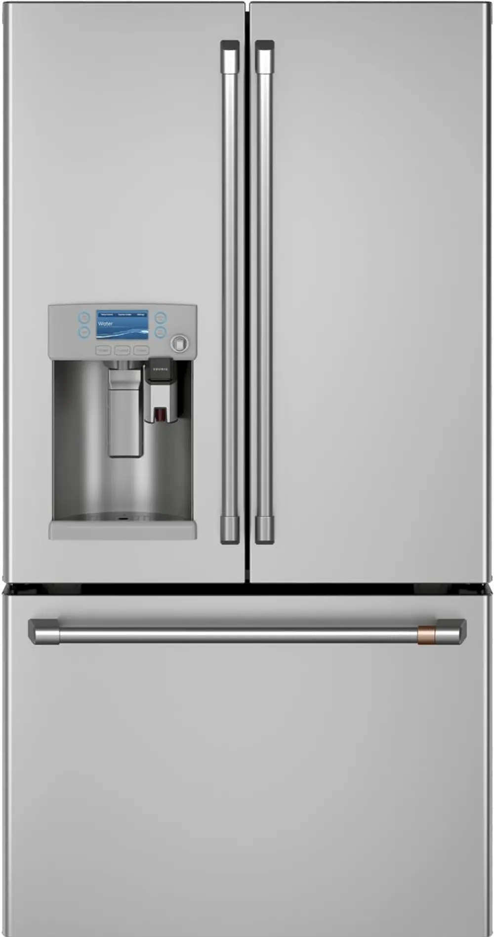 CYE22UP2MS1 Cafe 22 cu ft French Door Refrigerator - Counter Depth Stainless Steel-1