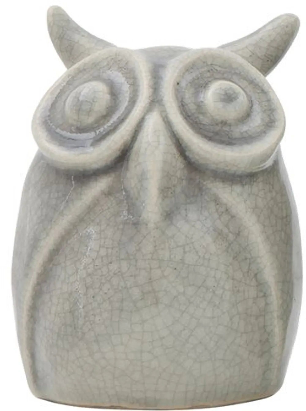 CF3220-SMLOWLVASE 5 Inch Crackled Gray Terracotta Owl Vase-1