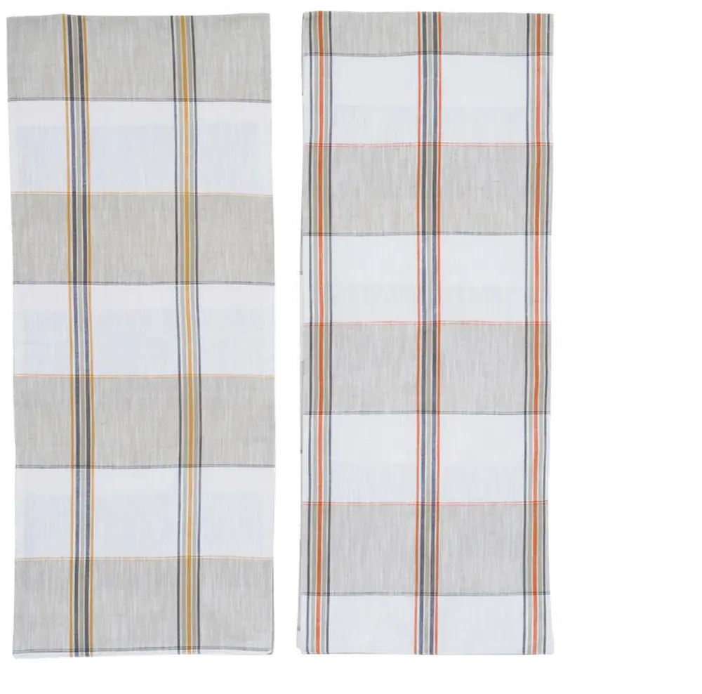 CF3121A-A/2-IND Assorted Multi Color Cotton Plaid Woven Table Runner-1