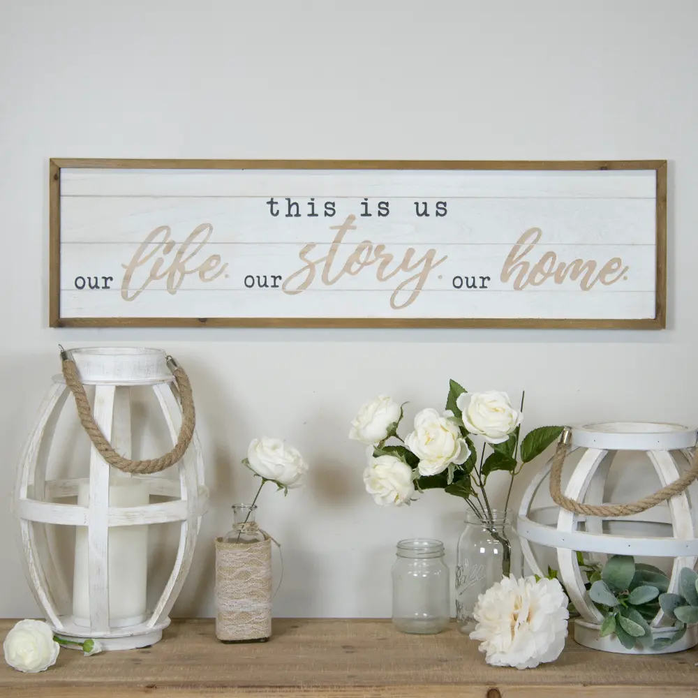 White, Brown and Black This Is Us Wooden Sign-1