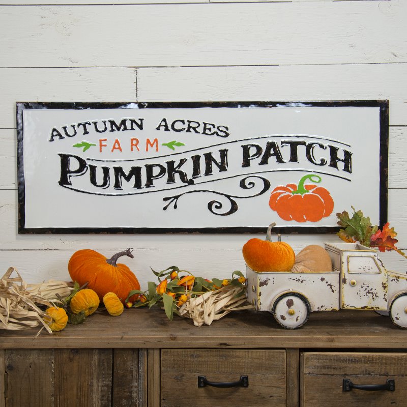 White Orange And Black Pumpkin Patch Metal Sign Rc Willey White Orange And Black Pumpkin Patch