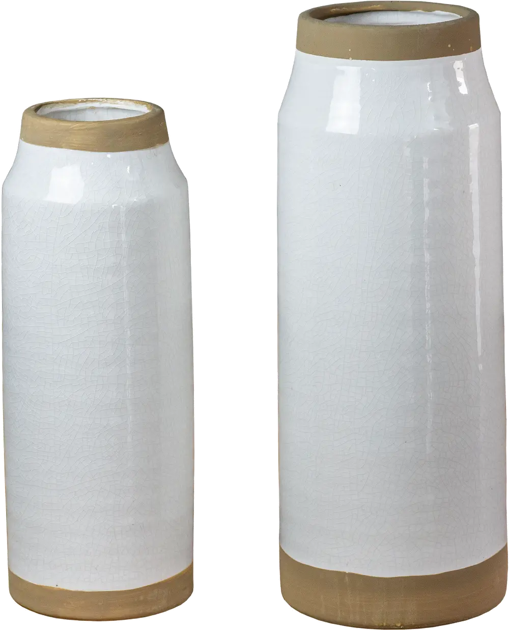 9 Inch White and Brown Ceramic Pot-1