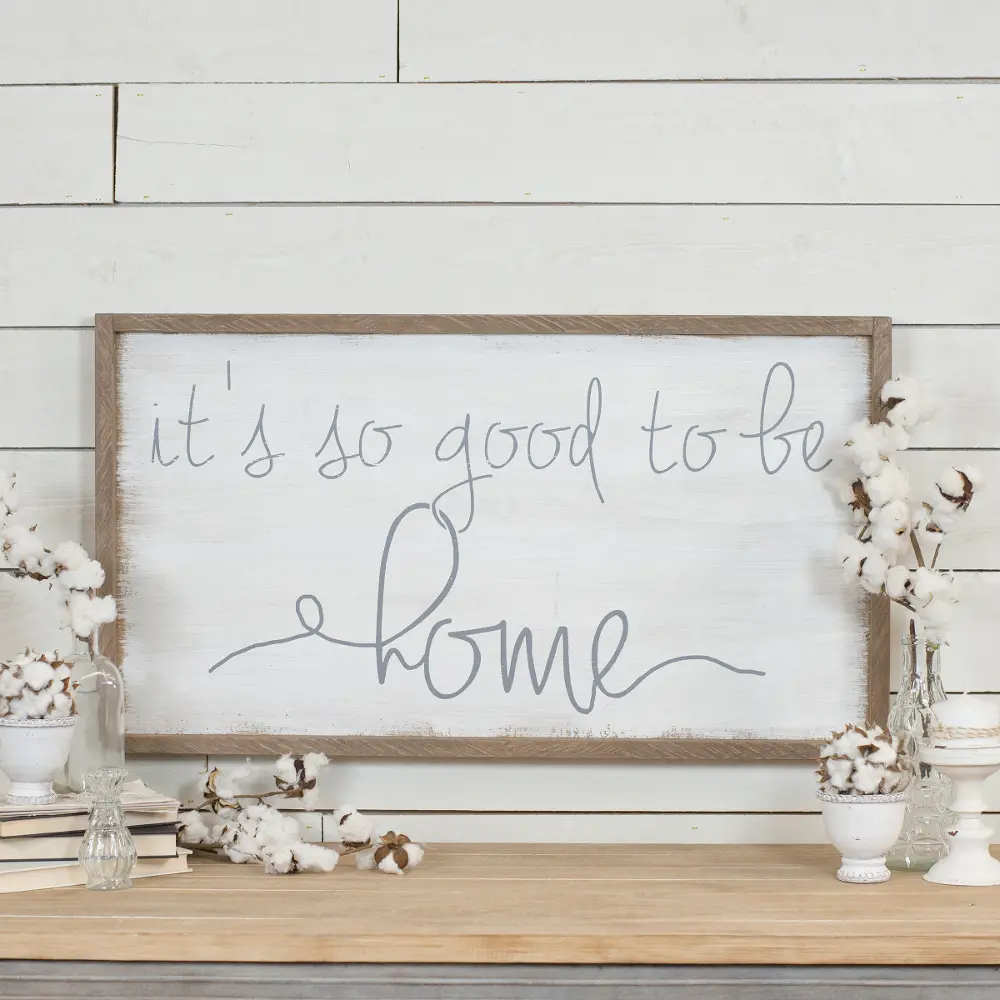Brown, White and Black Good To Be Home Wooden Sign-1