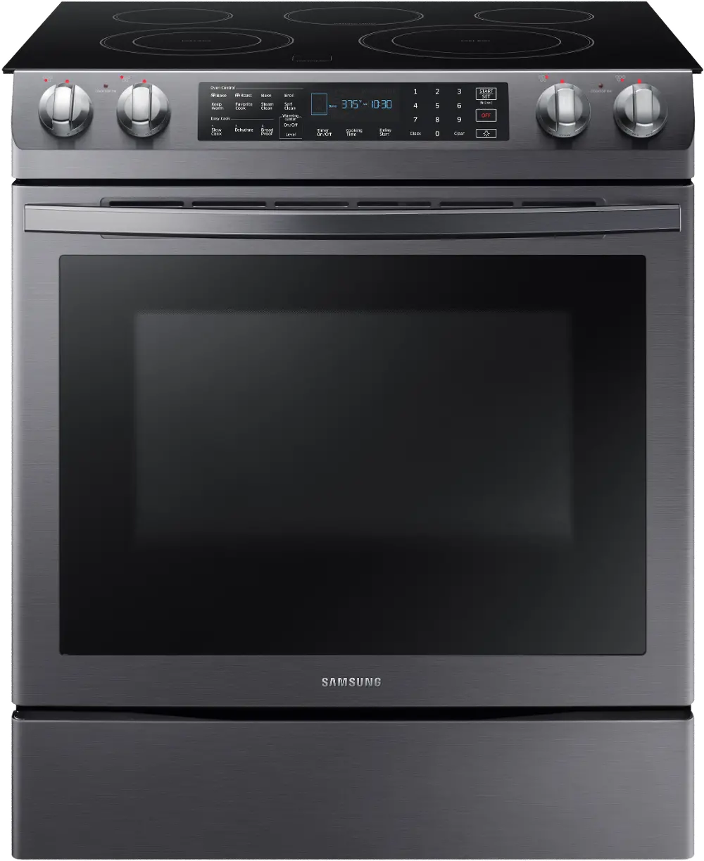 NE58R9431SG Samsung 30 Inch Slide In Electric Range with Convection - 5.8 cu. ft. Black Stainless Steel-1