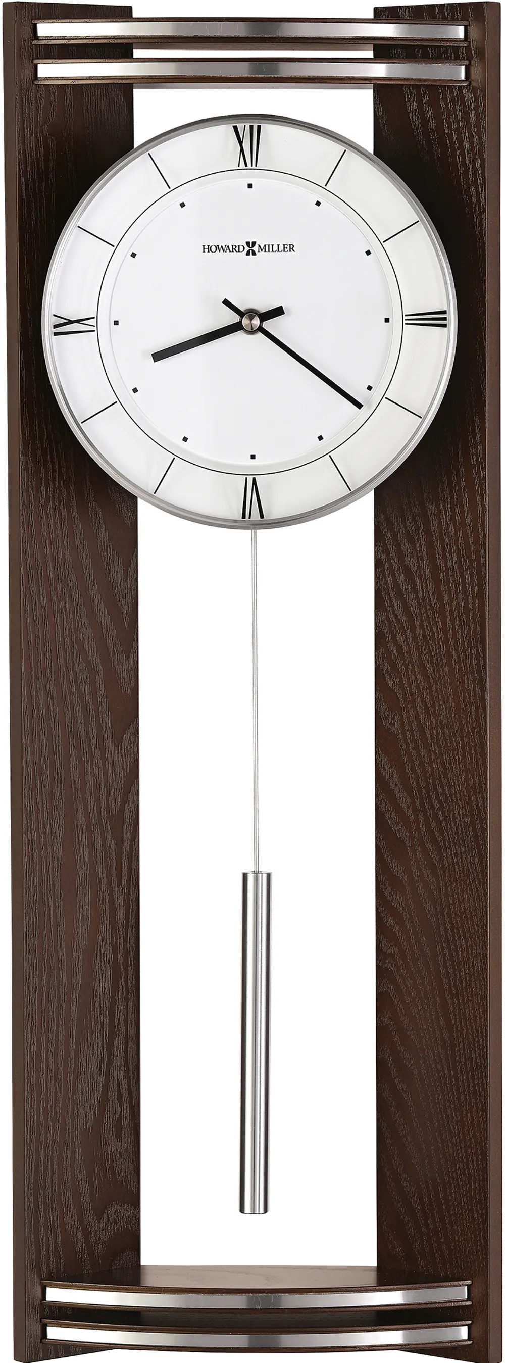 Black Coffee and Silver Contemporary Wall Clock - Deco-1