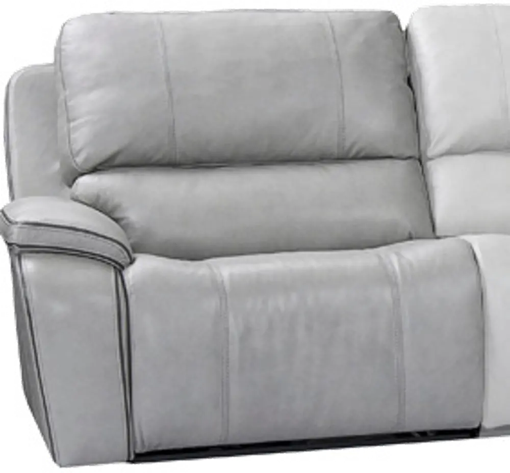 Harry Mist Light Gray Leather-Match Left-Arm Facing Power Recliner with Power Headrest, Lumbar and USB-1