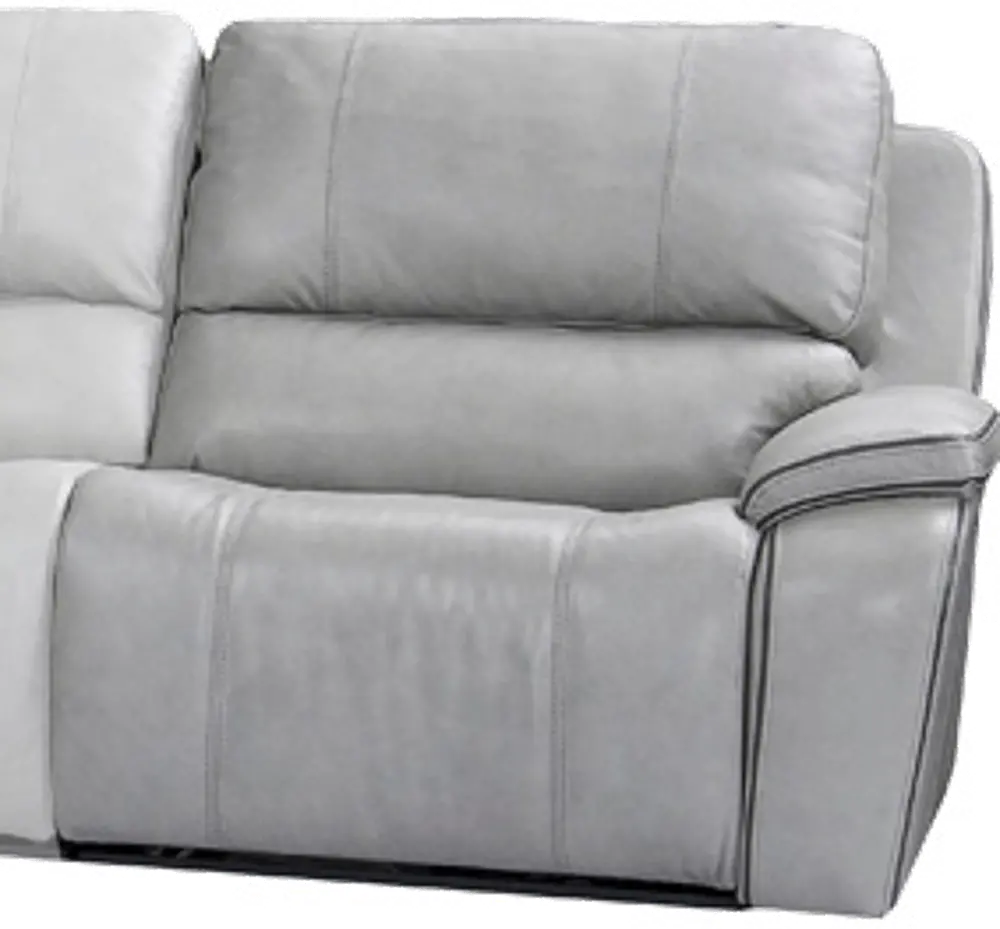 Harry Mist Light Gray Leather-Match Right-Arm Facing Power Recliner with Power Headrest, Lumbar and USB-1