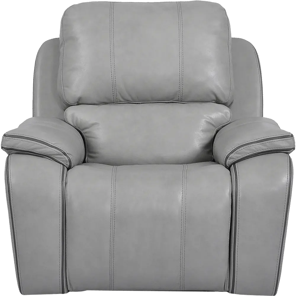 Harry Light Gray Leather-Match Power Recliner-1