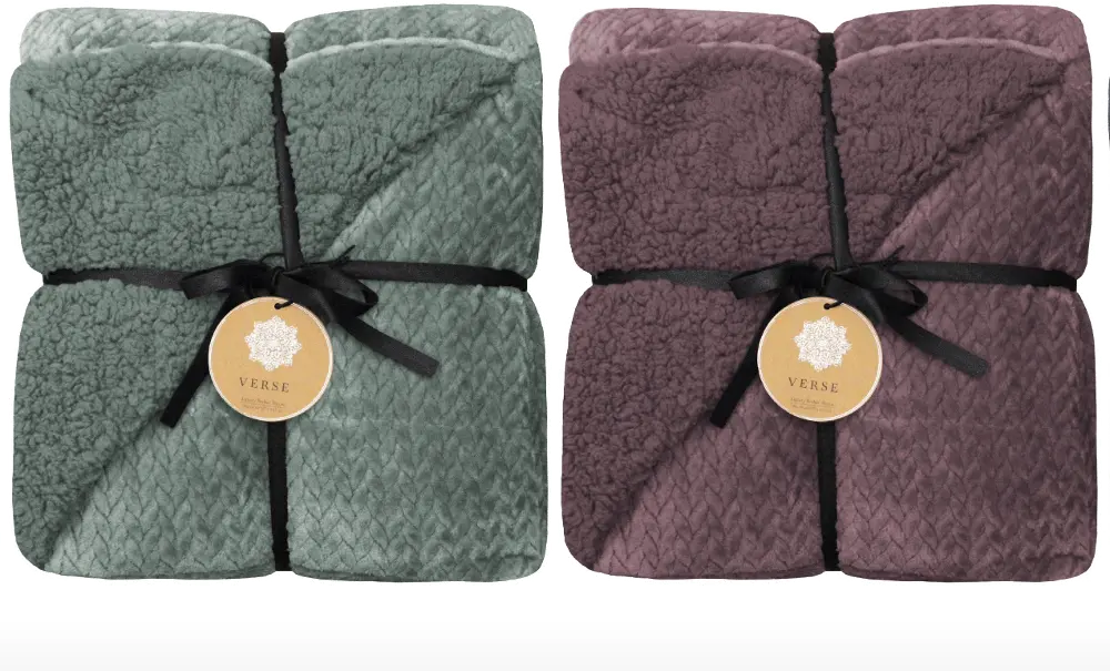 Assorted Weave Jacquard Berber Throw Blanket-1